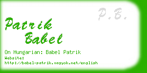 patrik babel business card